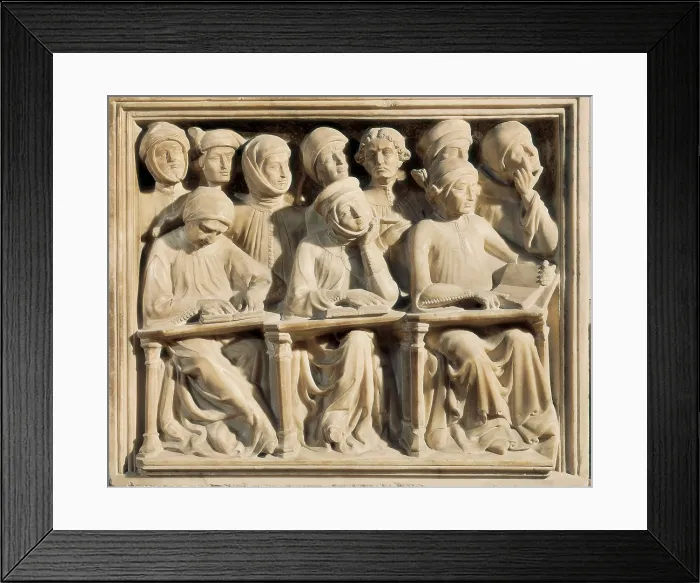 Framed Print : Dalle Masegne, Pier Paolo (first half 14th century-1403). Students in the University. 1383-1386. ITALY. Bologna. Church of San Domenico Framed Print : Dalle Masegne, Pier Paolo (first half 14th century-1403). Students in the University. 1383-1386. ITALY. Bologna. Church of San Domenico