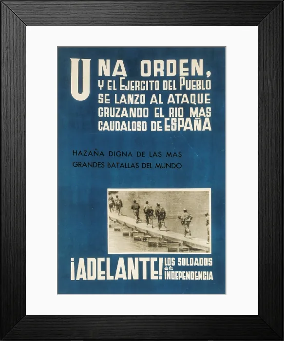 Framed Print : Spanish Civil War (1936-1939). Battle of Ebro (1938). Poster on the republican offensive of July. SPAIN. Salamanca. Archivo Histrico Nacional