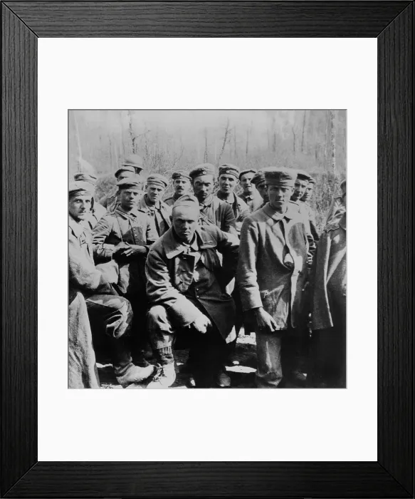 Framed Print : World War 1: Battle of Belleau Wood. German prisoners, some of the 1, 600 Germans captured by Americans. June 1-26, 1918. (BSLOC_2013_1_182)