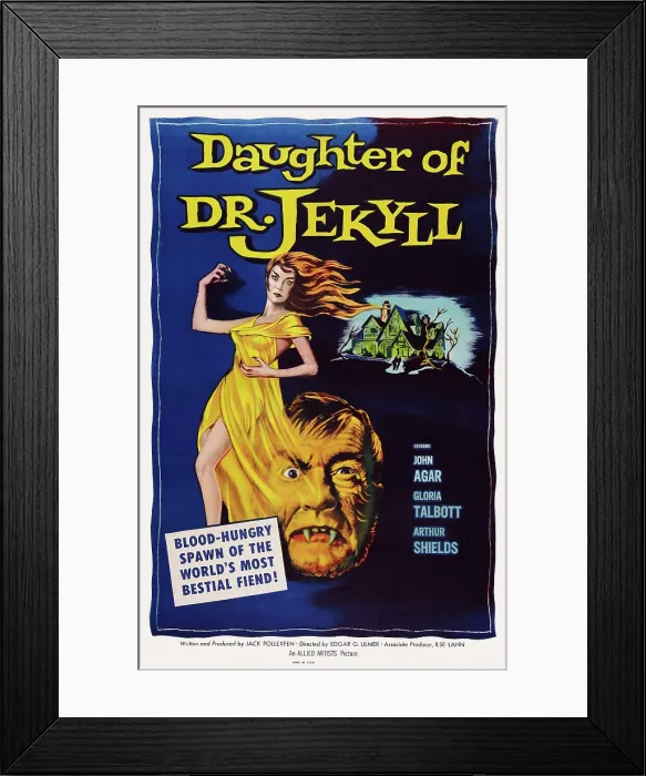 Framed Print : DAUGHTER OF DR. JEKYLL, US poster art, Gloria Talbott, Arthur Shields, 1957
