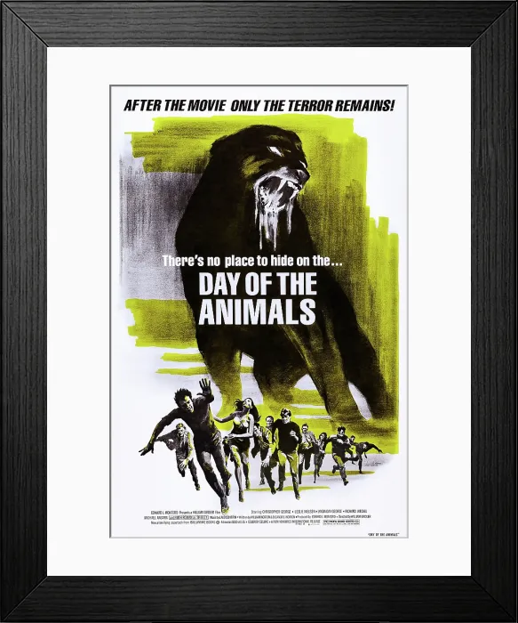 Framed Print : DAY OF THE ANIMALS, (aka SOMETHING OUT THERE), US poster art, 1977