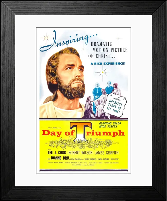 Framed Print : DAY OF TRIUMPH, US poster, Robert Wilson (left), 1954 Framed Print : DAY OF TRIUMPH, US poster, Robert Wilson (left), 1954
