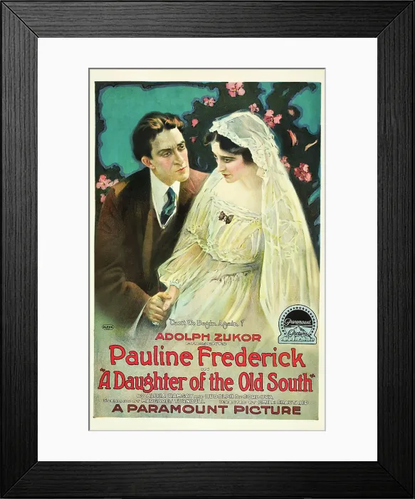 Framed Print : A DAUGHTER OF THE OLD SOUTH, l-r: Pedro De Cordoba, Pauline Frederick, 1918
