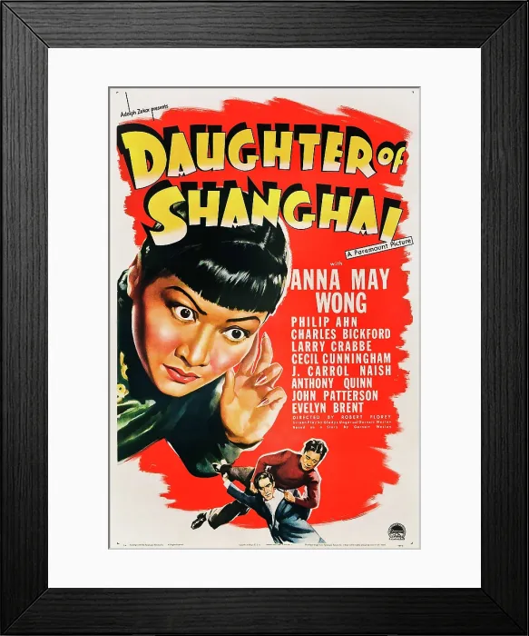 Framed Print : DAUGHTER OF SHANGHAI, US poster art, from left: Anna May Wong, Anthony Quinn, Philip Ahn, 1937 Framed Print : DAUGHTER OF SHANGHAI, US poster art, from left: Anna May Wong, Anthony Quinn, Philip Ahn, 1937