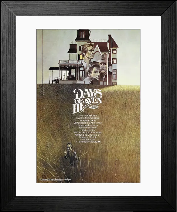Framed Print : DAYS OF HEAVEN, British poster, clockwise from top left: Sam Shepard, Richard Gere, Brooke Adams, 1978 Paramount Pictures /  courtesy Everett Collection