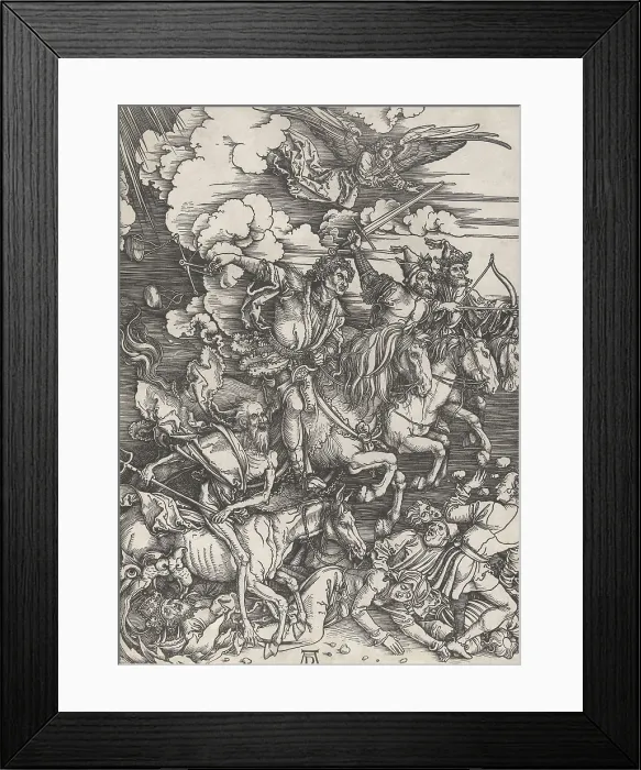 Framed Print : Four Horsemen of the Apocalypse, by Albrecht Durer, 1497-98, German print, wood engraving
