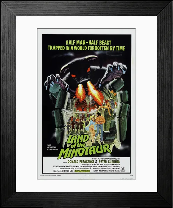 Framed Print : LAND OF THE MINOTAUR, (aka THE DEVIL'S MEN), US poster art, 1976