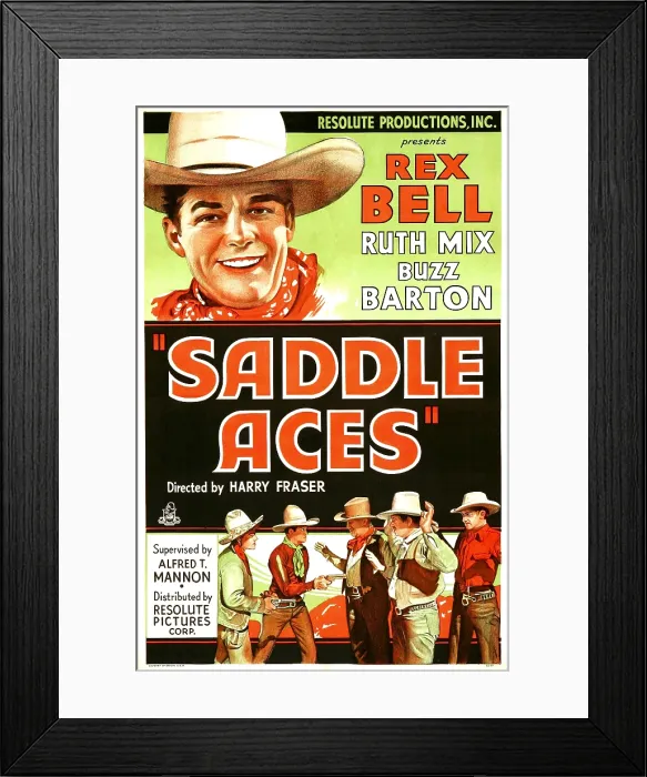Framed Print : SADDLE ACES, top: Rex Bell, 1935
