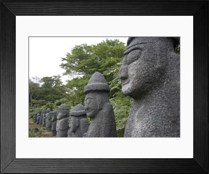 Framed Print : KOREA. JEJU-DO. Traditional statues of the Jeju Island. Sculpture on rock. AISA / Everett Collection**US SALES ONLY** Framed Print : KOREA. JEJU-DO. Traditional statues of the Jeju Island. Sculpture on rock. AISA / Everett Collection**US SALES ONLY**