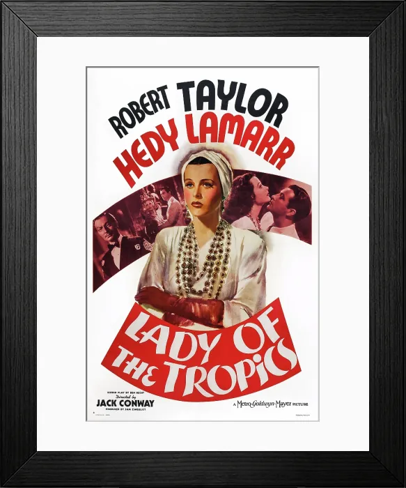 Framed Print : LADY OF THE TROPICS, US poster art, left inset: Joseph Schildkraut; right inset: Hedy Lamarr, Robert Taylor, 1939 Framed Print : LADY OF THE TROPICS, US poster art, left inset: Joseph Schildkraut; right inset: Hedy Lamarr, Robert Taylor, 1939