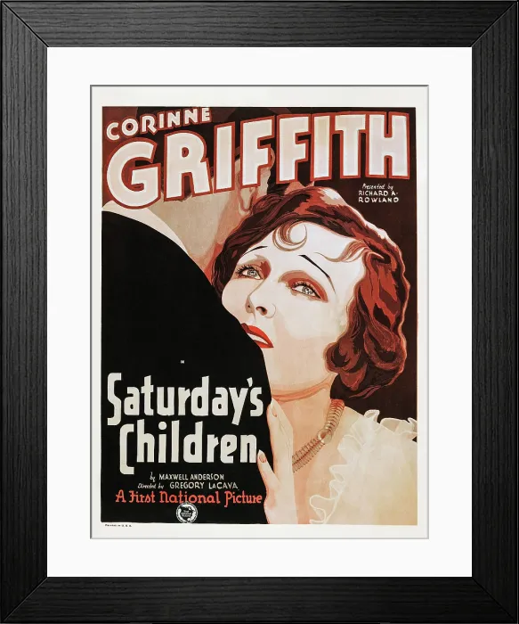 Framed Print : SATURDAY'S CHILDREN, US poster art, Corinne Griffith, 1929
