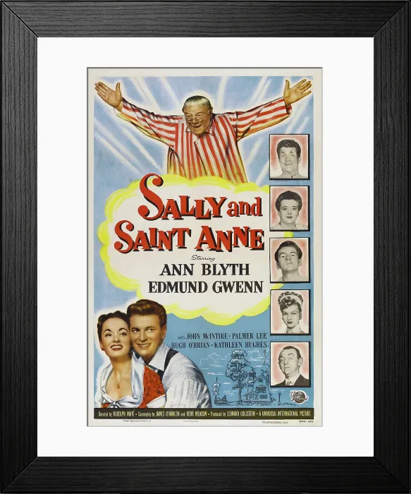 Framed Print : SALLY AND SAINT ANNE, top: Edmund Gwenn, bottom l-r: Ann Blyth, Gregg Palmer, right from top: Hugh O'Brian, Frances Bavier, Palmer Lee, Kathleen Hughes