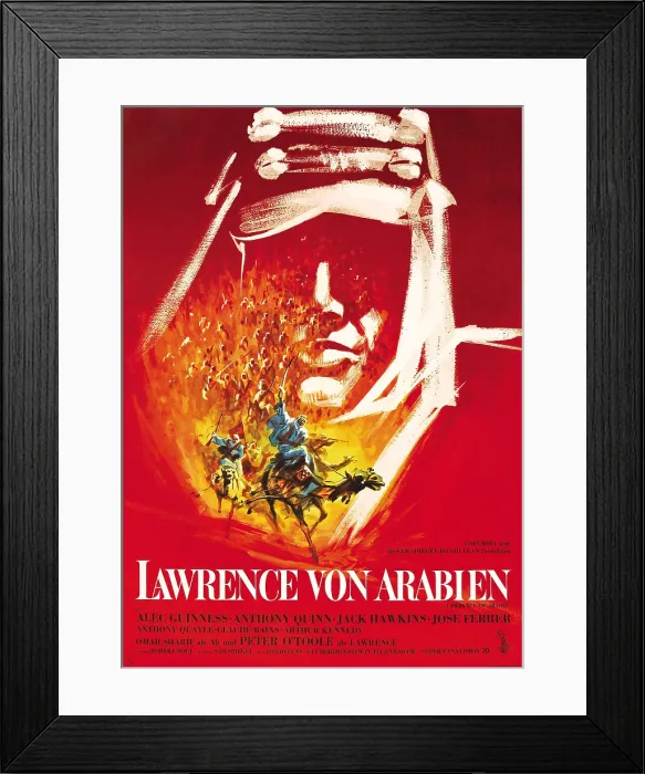 Framed Print : LAWRENCE OF ARABIA, (aka LAWRENCE VON ARABIEN), German poster art, 1962 Framed Print : LAWRENCE OF ARABIA, (aka LAWRENCE VON ARABIEN), German poster art, 1962