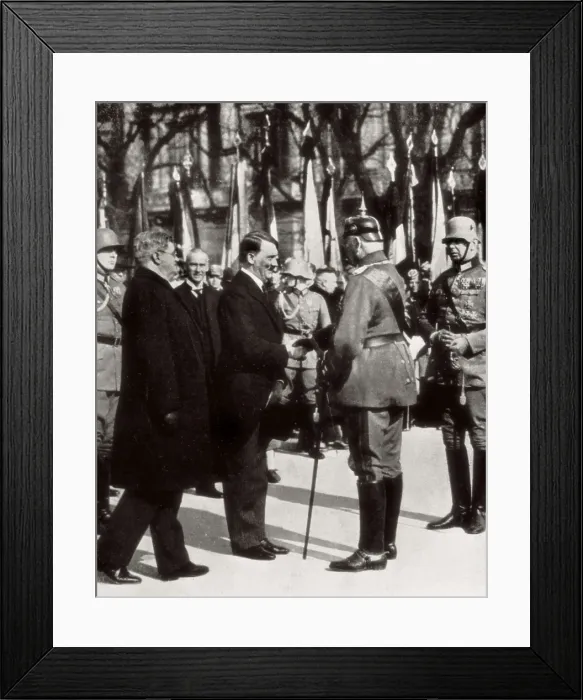 Framed Print : Germany. Weimar Republic (1933). President Paul von Hindenburg appoints Adolf Hitler as Chancellor for the second time after the elections of March Framed Print : Germany. Weimar Republic (1933). President Paul von Hindenburg appoints Adolf Hitler as Chancellor for the second time after the elections of March