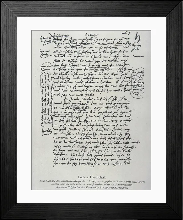 Framed Print : LUTHER, Martin (1483-1546). Manuscript by Luther. AISA / Everett Collection**US SALES ONLY**