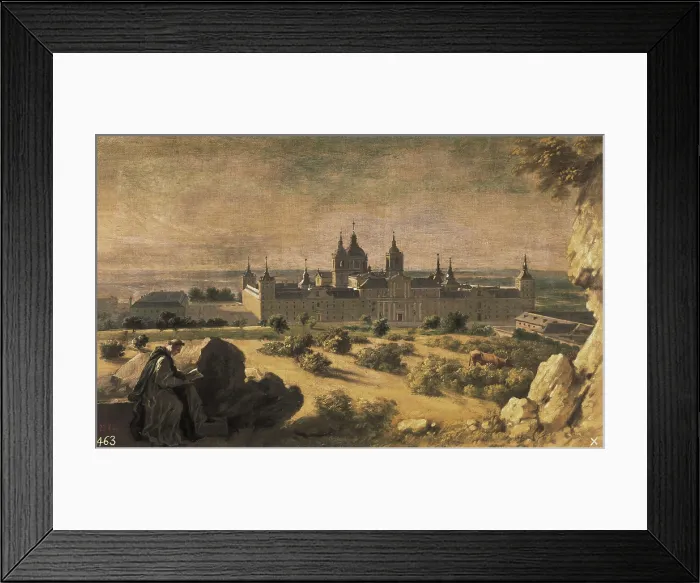 Framed Print : HOUASSE, Michel-Ange (1680-1730). View of the Monastery of El Escorial. 1710s. Baroque art. Oil on canvas. SPAIN. Madrid. Prado Museum. AISA / Everett Collection**US SALES ONLY**