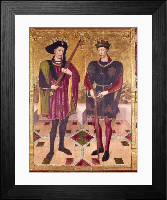 Framed Print : HUGUET, Jaume (1415-1492). Altarpiece of St. 1459-1460. Detail of a predella. Gothic art. Tempera on wood. SPAIN. Terrassa. Church of St. Mary Framed Print : HUGUET, Jaume (1415-1492). Altarpiece of St. 1459-1460. Detail of a predella. Gothic art. Tempera on wood. SPAIN. Terrassa. Church of St. Mary