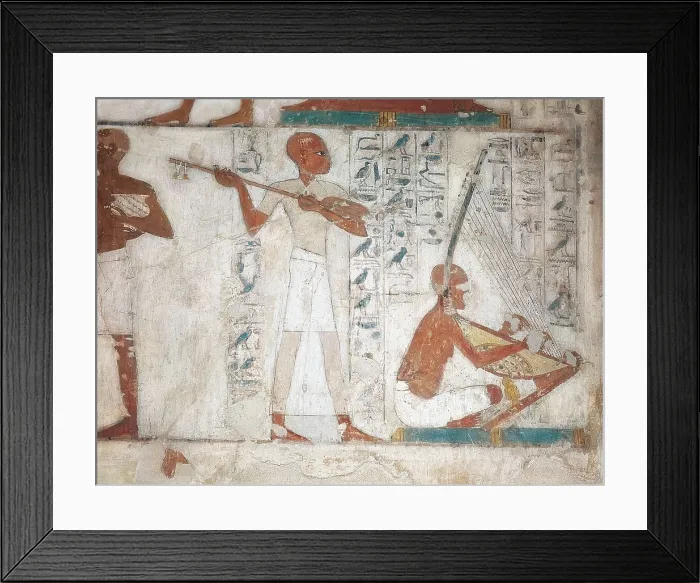 Framed Print : Tomb of Rekhmire. EGYPT. Dayr al-Bahri. Valley of the Nobles. Tomb of Rekhmire. Musicians. Egyptian art. New Kingdom. Painting. AISA / Everett Collection**US SALES ONLY**