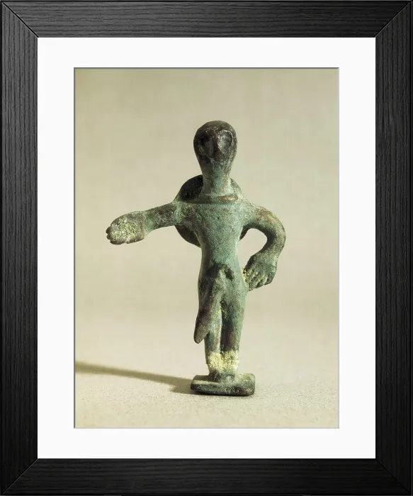Framed Print : Ex-voto of a warrior. 4th c. BC. Iberian art. Sculpture on bronze. Private Collection. Proc: SPAIN. ANDALUSIA. AISA / Everett Collection**US SALES ONLY**