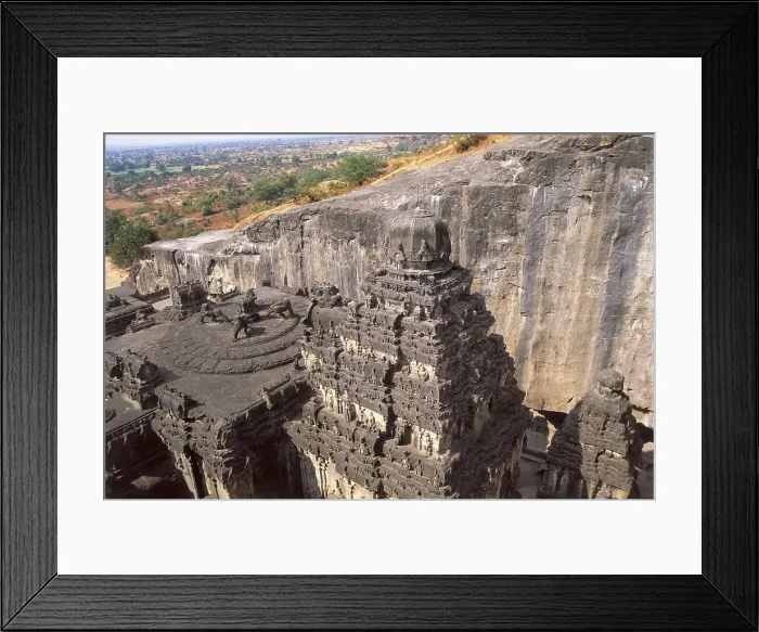 Framed Print : INDIA. MAHARASHTRA. Ellora. Ellora Caves. Kailasa Temple (cave n. 16), built between 757-783. Hindu art. AISA / Everett Collection**US SALES ONLY**