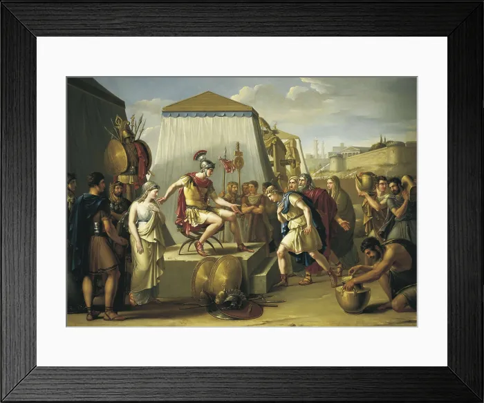 Framed Print : MADRAZO, Federico (1815-1894). The Continence of Scipio. 1831. The iberian prince Allucius demands to Scipio the release of his fiance. Neoclassicism. Oil on canvas. SPAIN