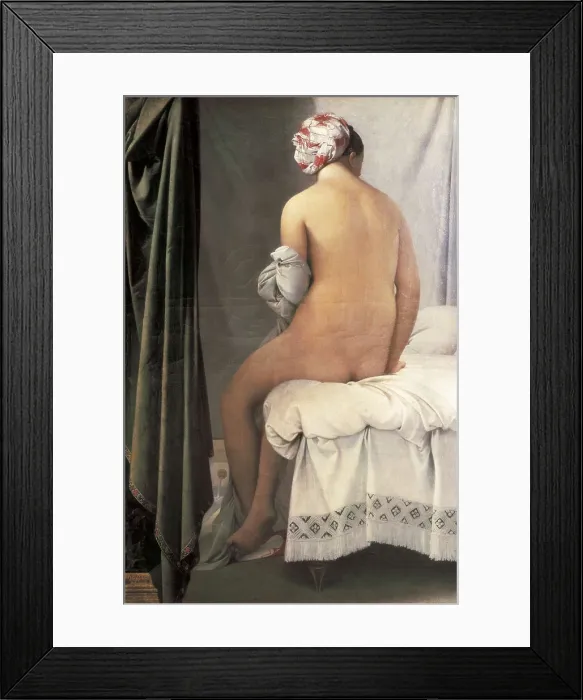 Framed Print : INGRES, Jean-Auguste-Dominique (1780-1867). The Valpinon Bather (La baigneuse, dite La baigneuse de Valpinon). 1808. Neoclassicism. Oil on canvas. FRANCE. Paris. Louvre Museum