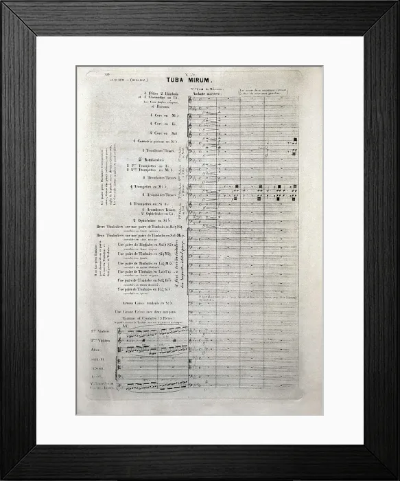 Framed Print : BERLIOZ, Hctor (1803-1869). 'Requiem' (1837). 'Tuba Mirum' score. AISA / Everett Collection**US SALES ONLY** Framed Print : BERLIOZ, Hctor (1803-1869). 'Requiem' (1837). 'Tuba Mirum' score. AISA / Everett Collection**US SALES ONLY**