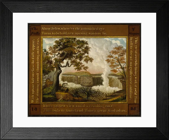Framed Print : THE FALLS OF NIAGARA, by Edward Hicks, 1825, American painting, oil on canvas