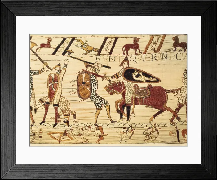 Framed Print : Bayeux Tapestry. 1066-1077. Battle of Hastings (1066). Detail. Romanesque art. Tapestry. FRANCE. Bayeux. Archaeological Museum. AISA / Everett Collection**US SALES ONLY** Framed Print : Bayeux Tapestry. 1066-1077. Battle of Hastings (1066). Detail. Romanesque art. Tapestry. FRANCE. Bayeux. Archaeological Museum. AISA / Everett Collection**US SALES ONLY**