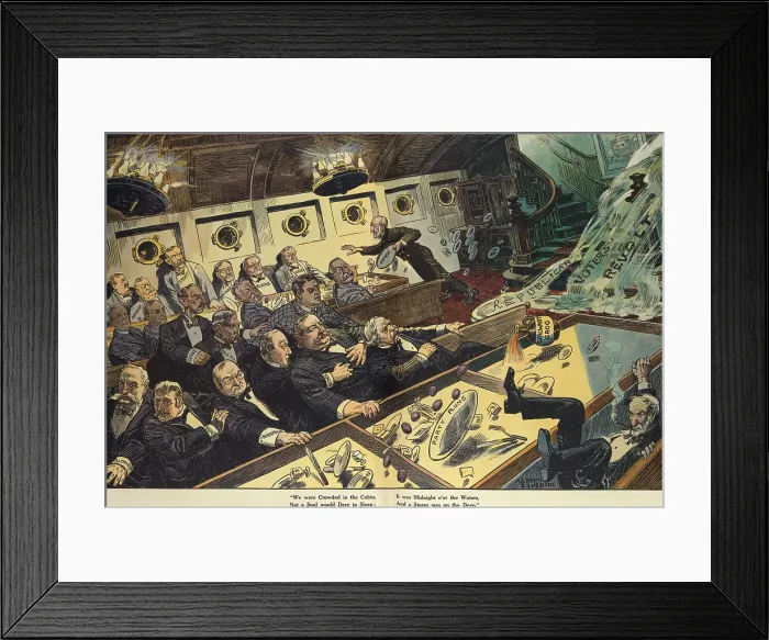 Framed Print : REPUBLICAN VOTERS REVOLT, political cartoon in Puck Magazine, April 20, 1910