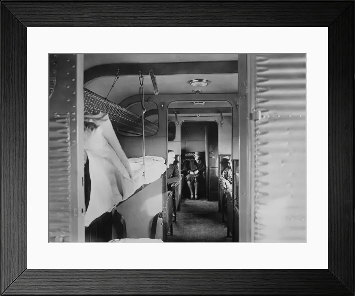 Framed Print : Interior of Junkers plane passenger airplane with sleeping bunks Framed Print : Interior of Junkers plane passenger airplane with sleeping bunks