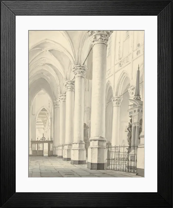 Framed Print : Interior of the New Church in Delft, by Johannes Jelgerhuis, 1819, Dutch watercolor painting (BSLOC_2016_2_184) Framed Print : Interior of the New Church in Delft, by Johannes Jelgerhuis, 1819, Dutch watercolor painting (BSLOC_2016_2_184)