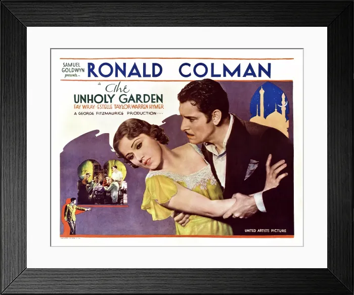 Framed Print : THE UNHOLY GARDEN, l-r: Fay Wray, Ronald Colman on poster art, 1931 Framed Print : THE UNHOLY GARDEN, l-r: Fay Wray, Ronald Colman on poster art, 1931