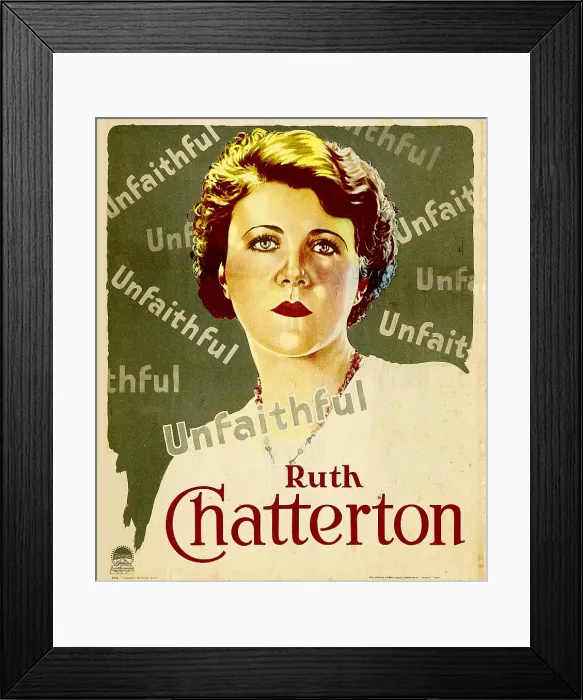 Framed Print : UNFAITHFUL, Ruth Chatterton on window card, 1931