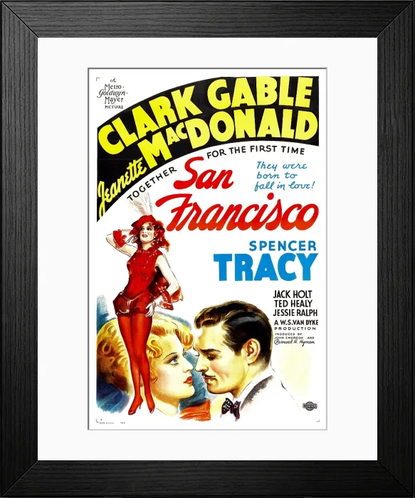 Framed Print : SAN FRANCISCO, Jeanette MacDonald, Clark Gable, 1936