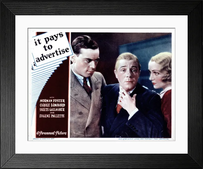 Framed Print : IT PAYS TO ADVERTISE, from left, Norman Foster, Richard Skeets Gallagher, Carole Lombard, 1931