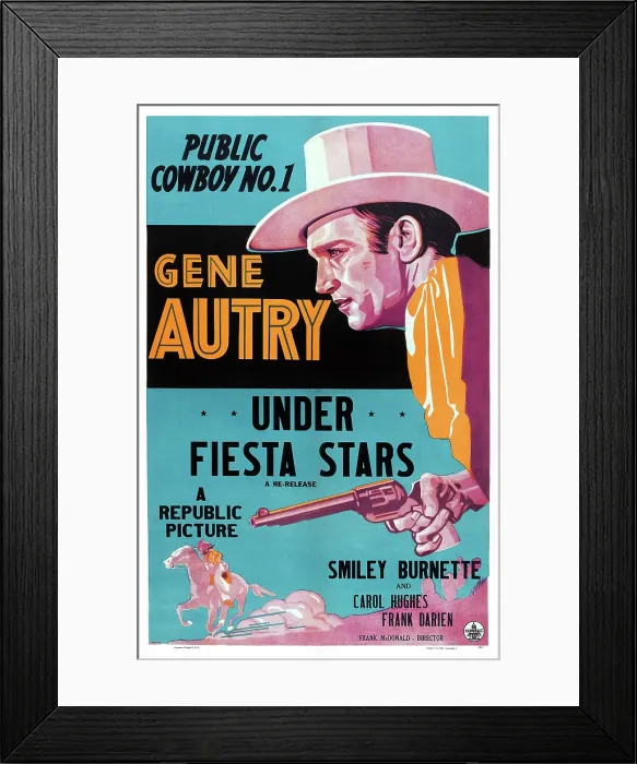 Framed Print : UNDER FIESTA STARS, US poster art, Gene Autry, 1941