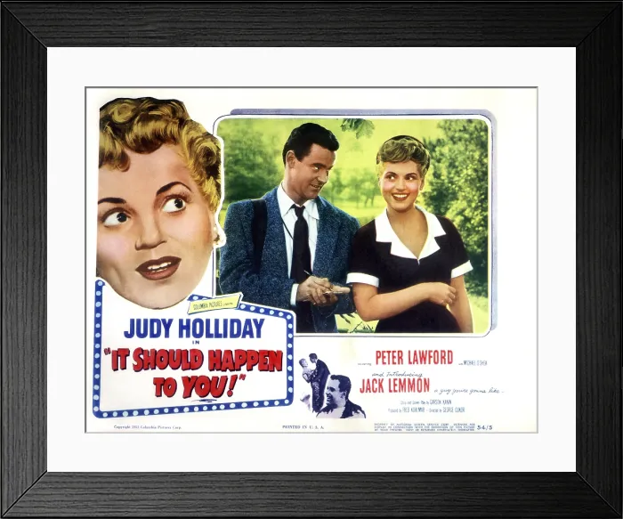 Framed Print : IT SHOULD HAPPEN TO YOU, Jack Lemmon, Judy Holliday, 1954