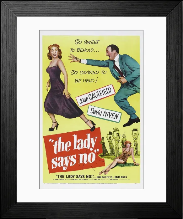 Framed Print : THE LADY SAYS NO, US poster art, from left: Joan Caulfield, David Niven, 1951 Framed Print : THE LADY SAYS NO, US poster art, from left: Joan Caulfield, David Niven, 1951