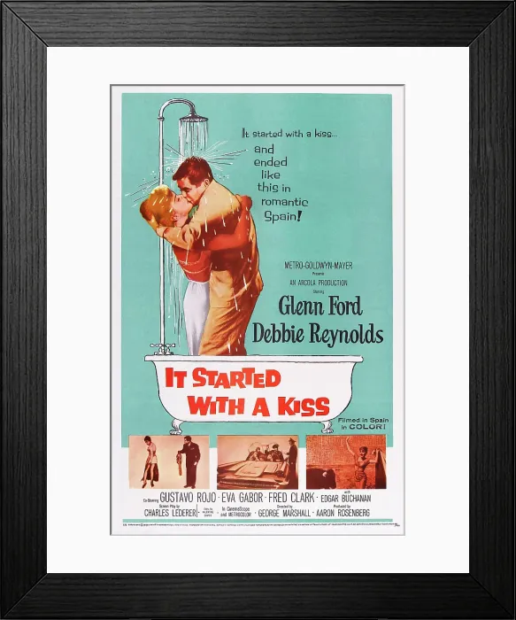 Framed Print : IT STARTED WITH A KISS, from left: Debbie Reynolds, Glenn Ford, 1959