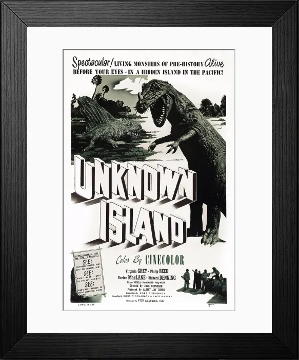 Framed Print : UNKNOWN ISLAND, US poster art, 1948