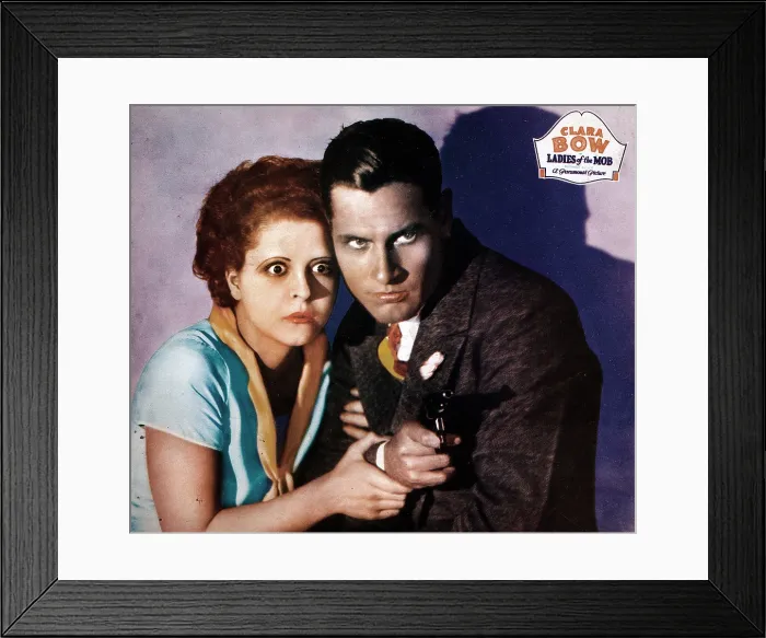 Framed Print : LADIES OF THE MOB, lobbycard, from left, Clara Bow, Richard Arlen, 1928