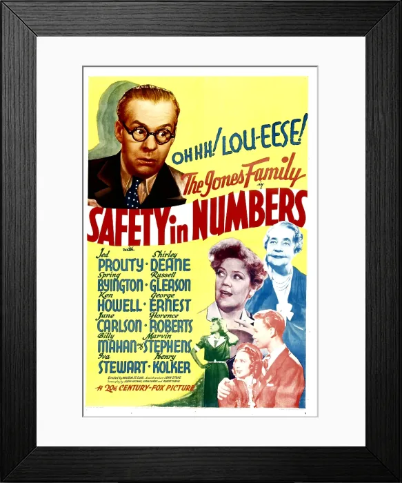 Framed Print : SAFETY IN NUMBERS, top left: Jed Prouty, right from top left: Spring Byington, Florence Roberts, 1938, TM and Copyright 20th Century Fox Film Corp