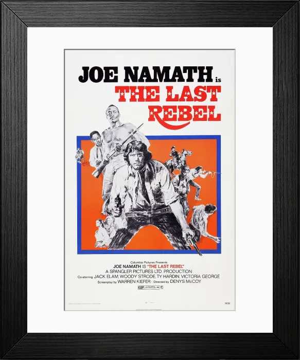 Framed Print : THE LAST REBEL, US poster art, Woody Strode (barechested), Joe Namath (front), 1971