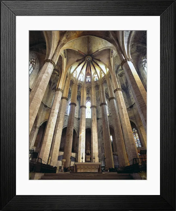 Framed Print : DESPUIG, Ramon (14th c.); MONTAGUT, Berenguer de (14th c.). Church of Santa Mara del Mar. SPAIN. Barcelona. Church of Santa Mara del Mar. Ambulatory. Gothic art. Architecture Framed Print : DESPUIG, Ramon (14th c.); MONTAGUT, Berenguer de (14th c.). Church of Santa Mara del Mar. SPAIN. Barcelona. Church of Santa Mara del Mar. Ambulatory. Gothic art. Architecture