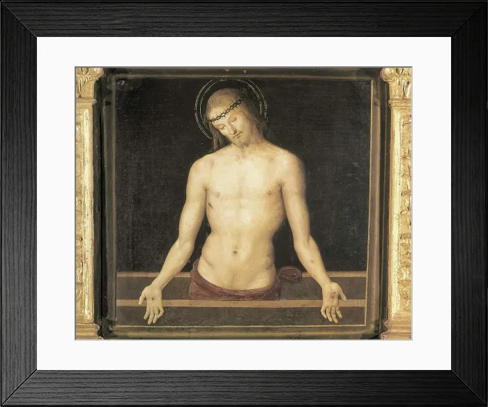 Framed Print : PERUGINO, Pietro Vannucci, called Il (1448-1523). The Dead Christ. end 15th c.-1523. Renaissance art. Quattrocento. Oil on wood. ITALY. Perugia Framed Print : PERUGINO, Pietro Vannucci, called Il (1448-1523). The Dead Christ. end 15th c.-1523. Renaissance art. Quattrocento. Oil on wood. ITALY. Perugia