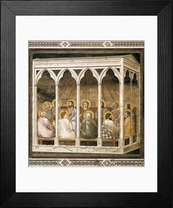 Framed Print : Giotto di Bondone (1267-1337). Scenes from the Life of Christ: Pentecost. 1304-1306. ITALY. Padua. Scrovegni Chapel. Scene n 39. Renaissance art. Trecento. Fresco