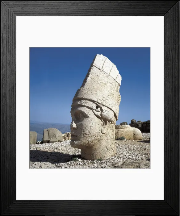 Framed Print : TURKEY. Nemrut Dag. Tomb of Antiochus I. Northern terrace with colossal head of god Apollo. Sculpture on rock. AISA / Everett Collection**US SALES ONLY**