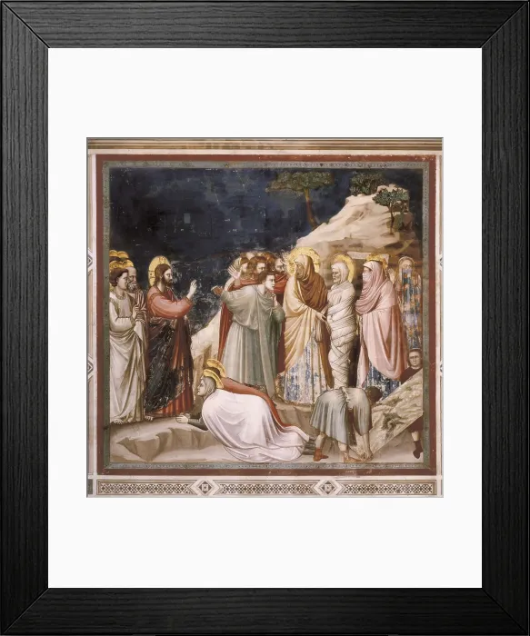 Framed Print : Giotto di Bondone (1267-1337). Scenes from the Life of Christ: 9. Raising of Lazarus. ITALY. Padua. Scrovegni Chapel. Scene n 27. Renaissance art. Trecento. Fresco Framed Print : Giotto di Bondone (1267-1337). Scenes from the Life of Christ: 9. Raising of Lazarus. ITALY. Padua. Scrovegni Chapel. Scene n 27. Renaissance art. Trecento. Fresco
