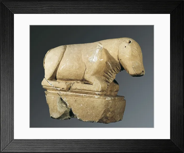Framed Print : Bull. 3rd BC. Bull. Iberian art. Sculpture on rock. SPAIN. Cordoba. Archaeological Museum of Cordoba. Proc: SPAIN. La Victoria. AISA / Everett Collection**US SALES ONLY**